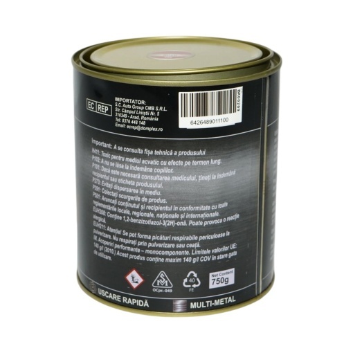 Vopsea email anticoroziva 3 in 1 rosu 250 pentru metal 750g, direct pe rugina, pe baza de apa Breckner Germany - Img 3