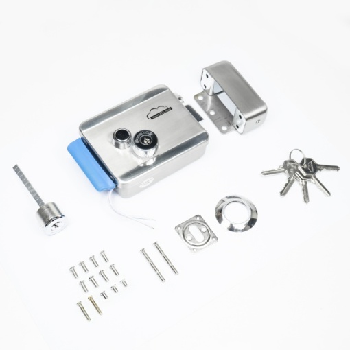 Yala electromagnetica SilverCloud YE910, 12V, din inox, cu butuc dublu si buton, Fail Secure NO, compatibila cu sisteme de control acces - Img 5