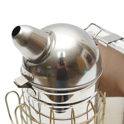 Afumator albine din inox cu cilindru scut termic si burduf din piele 250mm - Img 5
