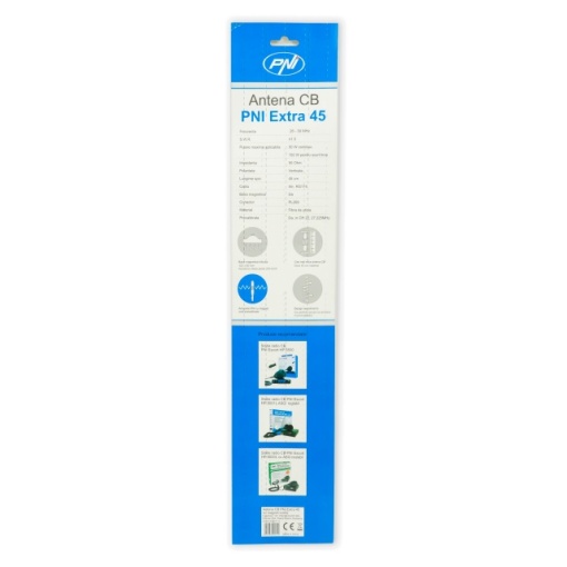 Antena CB PNI Extra 45, cu magnet inclus, lungime 45 cm, SWR 1.0, 26-30MHz, 150W, fibra de sticla - Img 5