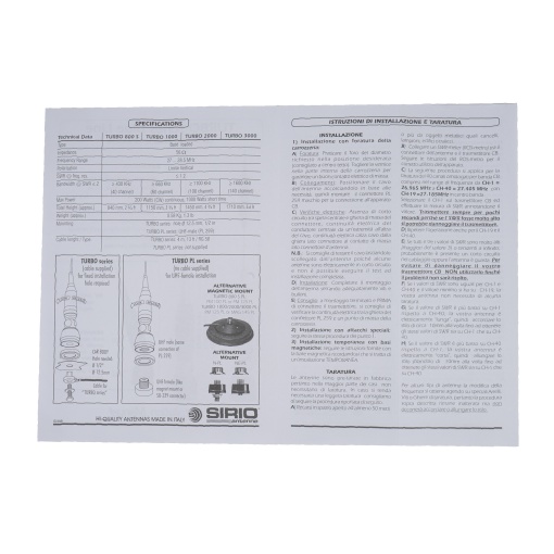 Antena CB Sirio Turbo 3000PL Blue Line Cod 2202405.41 fara cablu - Img 10