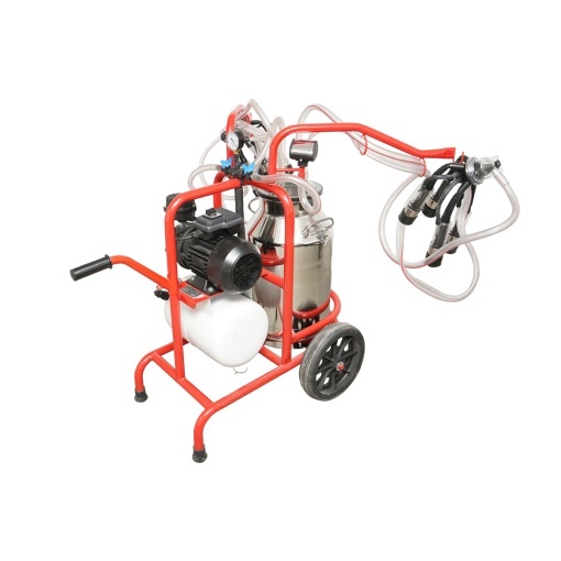 Aparat de muls vaci cu grup colector 160cc, sasiu galvanizat, bidon inox 40L, 2 posturi Breckner Germany - Img 4
