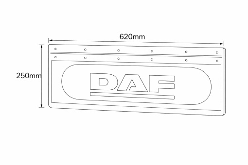 Aparatoare noroi cauciuc - DAF 620X250mm - Img 2