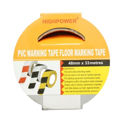 Banda adeziva de avertizare si marcare podea PVC galben-negru 48mm x 33m HighPower - Img 8