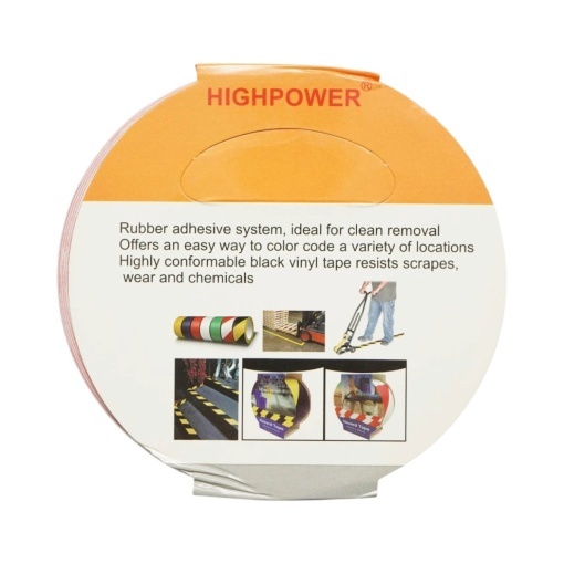 Banda adeziva de avertizare si marcare podea PVC rosu-alb 48mm x 33m HighPower - Img 9