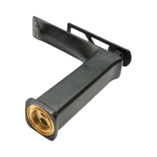 Baterie lavoar baie inalta patrata, monocomanda, negru mat, aliaj zinc, furtunuri incluse - Img 7