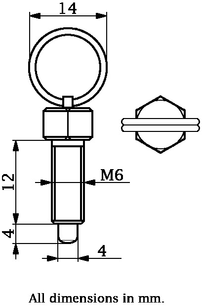 Bolt cu arc si inel de tragere M6 - Img 2