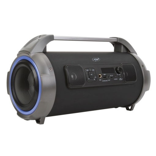Boxa portabila PNI BoomBox BT240 stereo, 24W, cu Bluetooth, USB, slot card micro SD, radio FM, aux-in 3.5mm, functie karaoke, microfon cu fir, baterie reincarcabila, lumini led RGB, cablu USB si adapt - Img 2