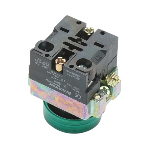 Buton indicator LED verde 220V LAY5 Breckner Germany - Img 4