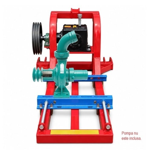 Cadru metalic pompa apa centrifuga WK85, WK86, WK87 cu suport motor, reductor, transmisie pe curea, prindere in 3 puncte si cardan inclus - Img 3