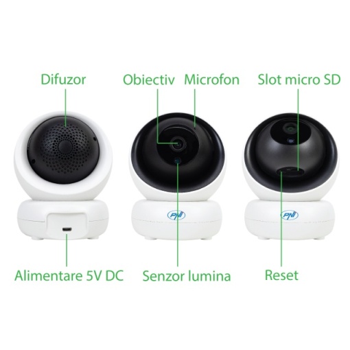 Camera supraveghere video PNI IP735 3Mp cu IP P2P PTZ wireless, slot card microSD, control din aplicatie - Img 8