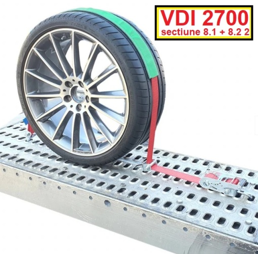 Chinga auto 2.8m - carlige rotative - (banda 5 cm) VDI 2700 PREMIUM