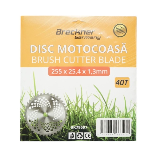 Disc circular vidia 255x25.4x1.3mm, 40 dinti pentru motocoasa de umar Breckner Germany - Img 2