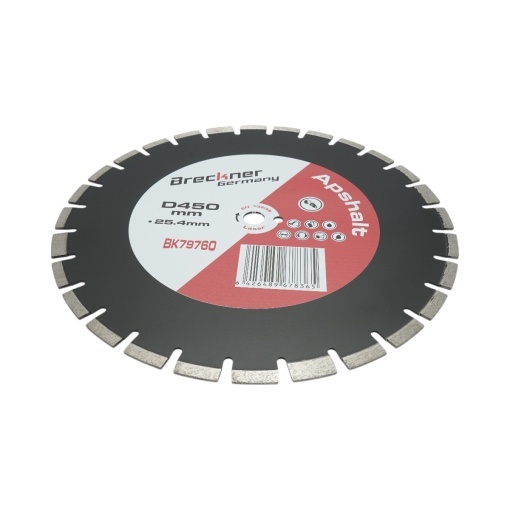 Disc diamantat segmentat 450x25.4mm, A40 segment 12mm pentru asfalt, beton proaspat Breckner Germany - Img 3