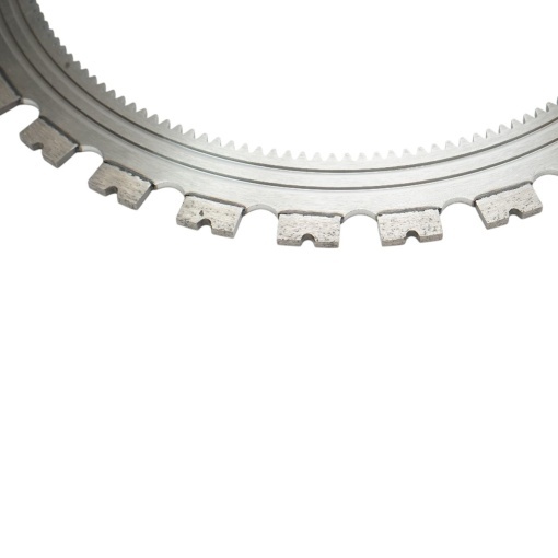 Disc inelar diamantat segmentat 410mm, 30 dinti, caneluri interioare antrenare pentru masina de taiat beton Breckner Germany - Img 3