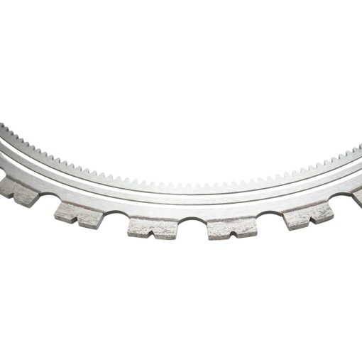Disc inelar diamantat segmentat 510mm, 30 dinti, caneluri interioare cu rola antrenare pentru masina de taiat beton Breckner Germany - Img 3