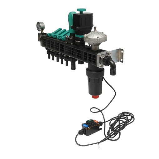 Distribuitor erbicidator cu 5 cai, filtru, supapa electrica si manometru cu glicerina 25 bar - Img 2