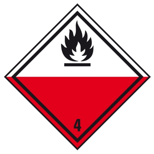 Eticheta ADR clasa 4.2 aluminiu Transport substante predispuse la ardere spontana