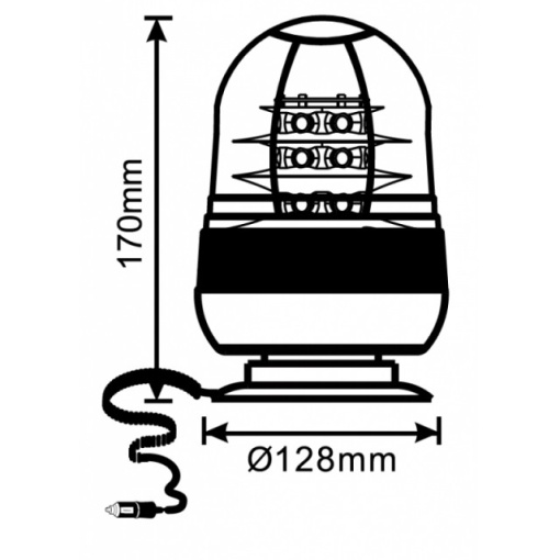 Girofar auto 12V/24V orange cu 18 LED-uri de 3W - Img 2