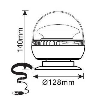 Girofar auto cu efect stroboscopic 12V / 24V orange cu leduri SMD - Img 2
