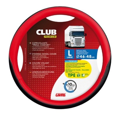 Husa volan Club Premium negru-rosu 46-48cm - Img 2