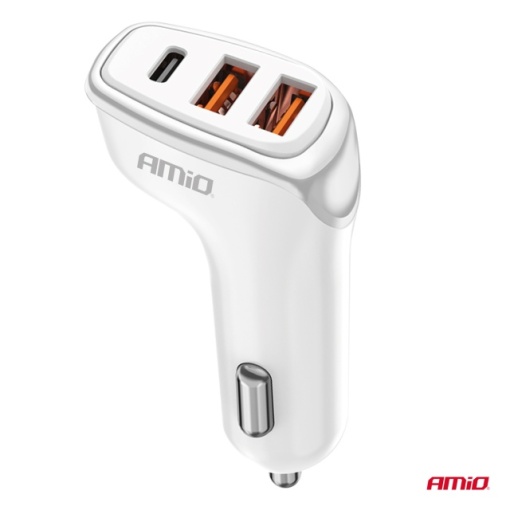 Incarcator 2x USB-A + USB-C 38W 12/24V AMIO - Img 2