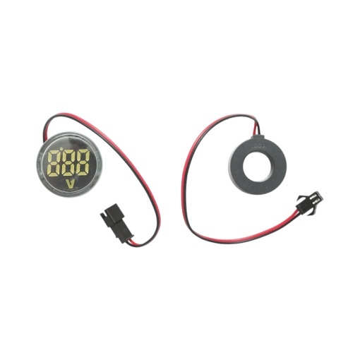 Indicator digital ampermetru LED alb 0-100A, 220V/380V Ø 22mm Breckner Germany - Img 2