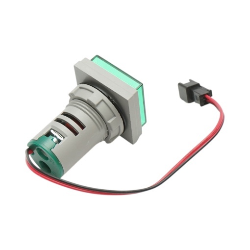Indicator digital ampermetru LED verde 0-100A, 220V/380V Ø 22mm Breckner Germany - Img 4