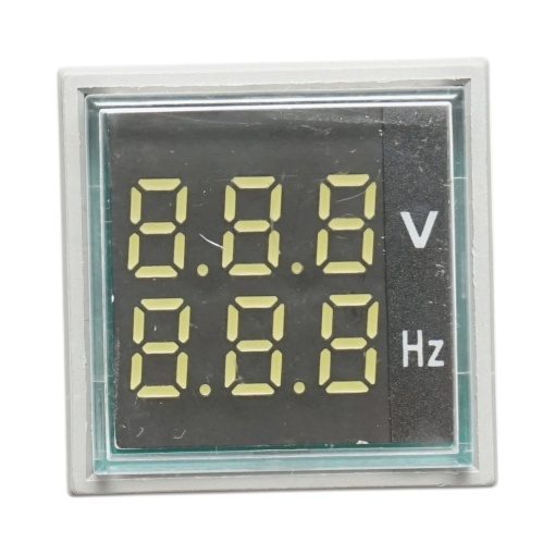 Indicator digital voltmetru si frecventa LED alb 0-99Hz/50-500V AC Ø 22mm Breckner Germany - Img 2