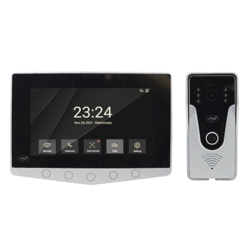 Interfon video PNI DF780 cu 1 monitor, ecran 7 inch 1080p, slot card, IP65, comanda 2 porti, inregistrare miscare eveniment,comexiune maxim 4 monitoare, 2 unitati externe si 2 camere CCTV - Img 5