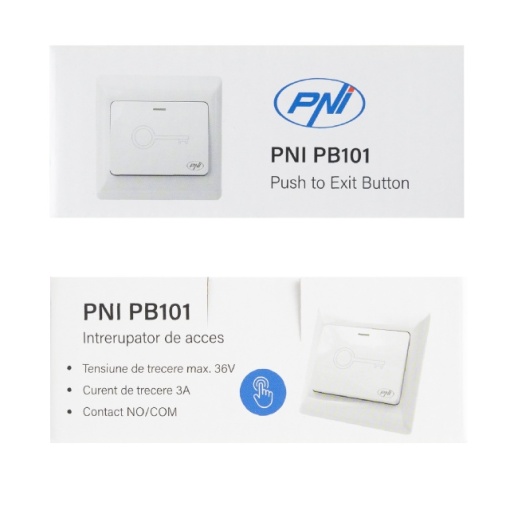 Intrerupator de acces incastrabil PNI PB101, contact iesire NO/COM, max. 36V 3A, alb - Img 7