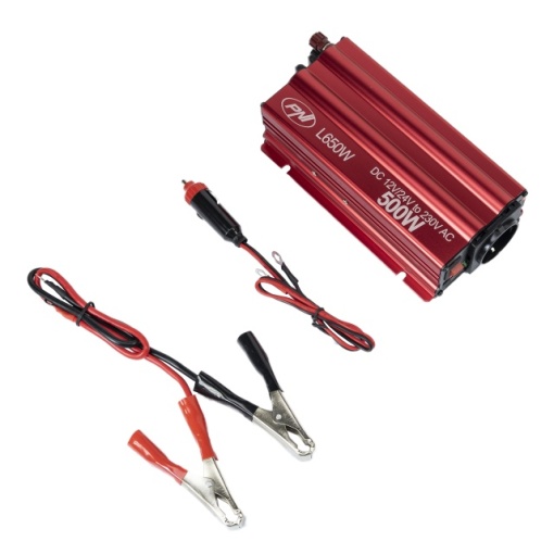 Invertor de tensiune PNI L650W alimentare duala 12V/24V, iesire 230V, 500W, sinus modificat, mufa USB 5V 500mAh, cu clesti alimentare si mufa de bricheta inclusa - Img 8