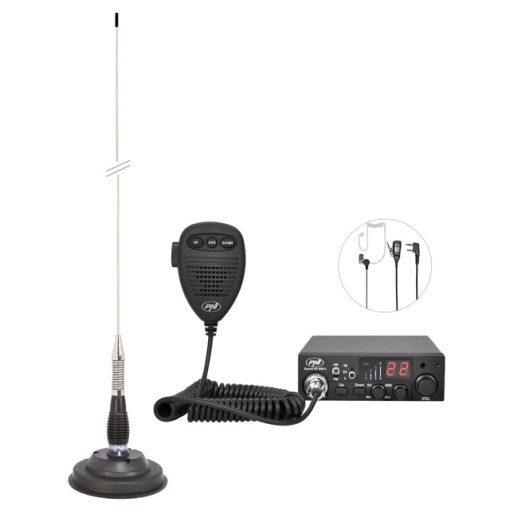 Kit Statie radio CB PNI ESCORT HP 8001L ASQ + Casti HS81 + Antena CB PNI ML100 cu magnet - Img 5