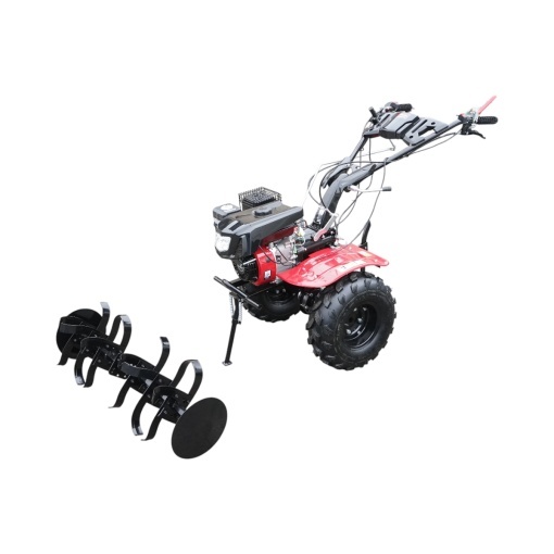 Motocultor 7.5CP cu freza 100cm, motor benzina 4 timpi 212cc OHV, viteze 2+1, transmisie pinioane, roti 19x7-8 Breckner Germany - Img 2