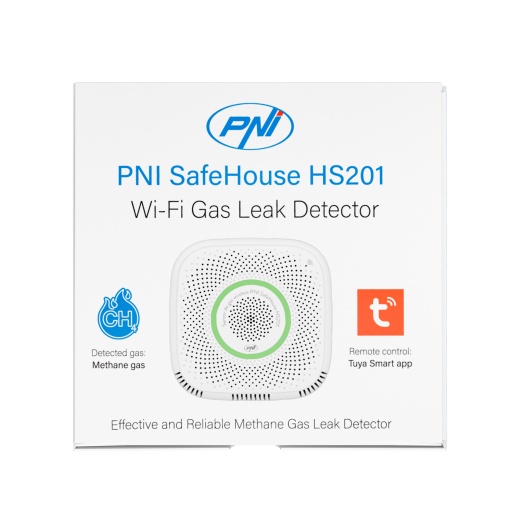 Pachet senzor de gaz metan (CH4) PNI SafeHouse HS201 cu Wi-Fi, Tuya Smart si Sticky Pad Drapel inclus - Img 5