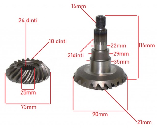 Pinioane transmisie Atv CF Moto X5 500cc (0180-062106) - Img 2