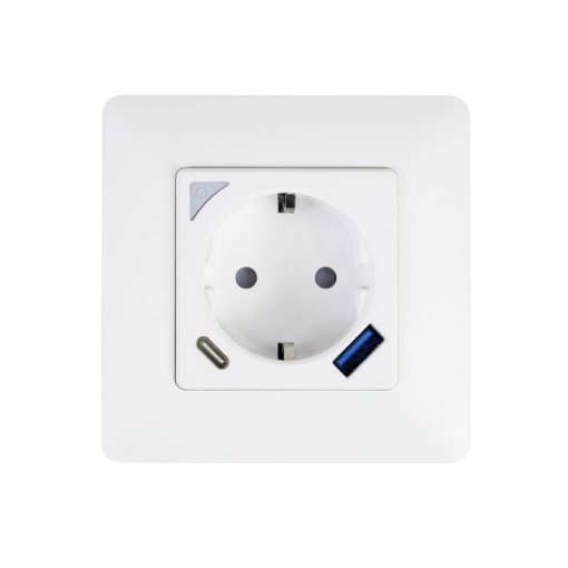 Priza inteligenta PNI SmartHome WP202S WiFi, montaj ingropat, control prin internet, aplicatie dedicata Tuya Smart, compatibila Amazon Alexa si Google Home