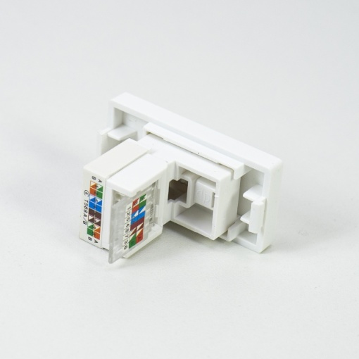 Priza internet PNI RJ45M modulara, CAT5, CAT6, montaj incastrat, alb - Img 4