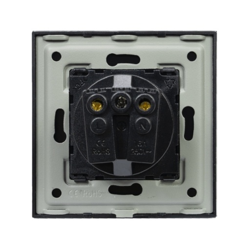 Priza simpla incastrabila PNI WP101B, cu rama din sticla, 16A, 3700W, 230V, negru - Img 6