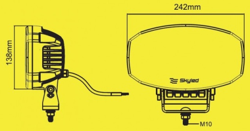 Proiector FULL LED Spot, SKYLED Jumbo Draco DRL 80W, 24.2cm cu pozitie alb/portocaliu - Img 4