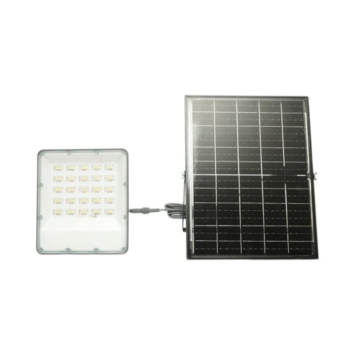 Proiector LED 400W, 6500K cu panou solar bifacial 40W, baterie LiFePO4 20000mAh si telecomanda IP66 Breckner Germany - Img 2