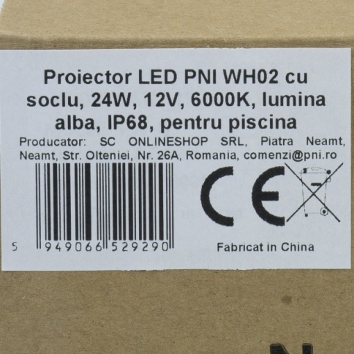 Proiector LED PNI WH02 cu soclu, 24W, 12V, 6000K, lumina alba, IP68, pentru piscina - Img 5