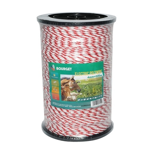 Rola fir alb-rosu fi 4mm 6x0.2mm SS, 500m gard electric, rezistenta 4.5 Ohm Bourget - Img 2