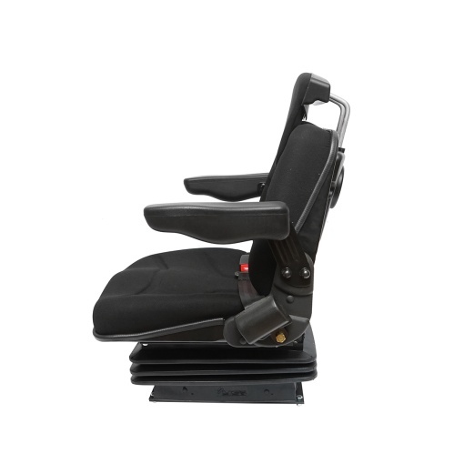 Scaun pentru tractor negru, reglabil cu cotiera, tetiera, centura si suspensie mecanica, latime sezut 455mm - Img 3