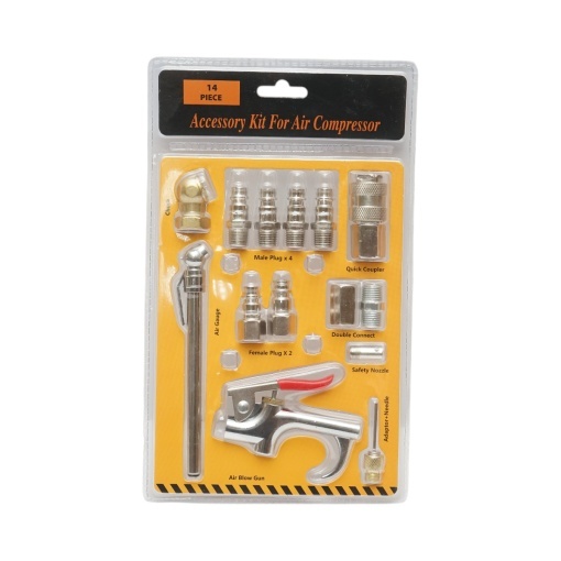 Set 14 accesorii compresor aer cu pistol suflare, conectori si cuple rapide universale - Img 3