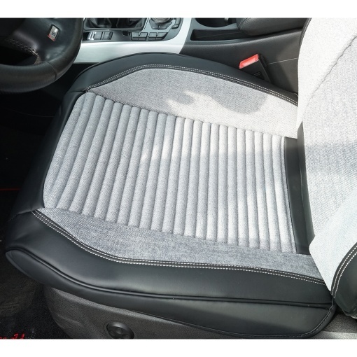 Set huse scaune auto Premium negru-gri universale, design sport ergonomic, piele ecologica cu insertii textile 11 piese - Img 5