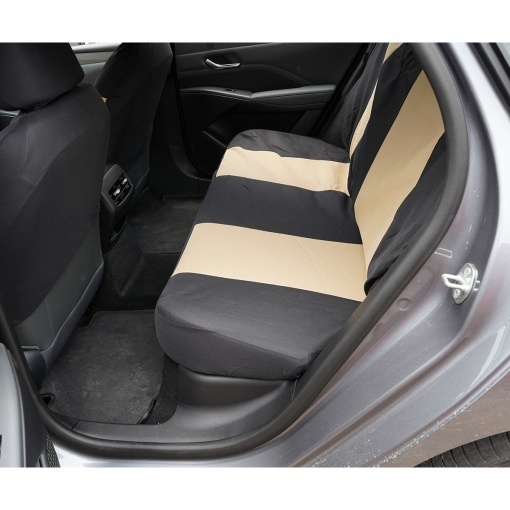 Set huse scaune auto universale crem-negru, material textil 8 piese - Img 7