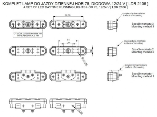 Set Proiectoare-Lumini de zi tip DRL HORPOL - Img 2