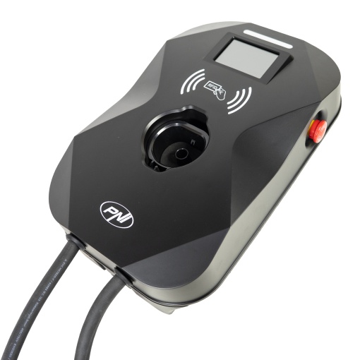 Statie de incarcare PNI KW11 WIFI 16A, 11KW, pentru masini electrice, 85V - 415V, trifazat, cablu Type2 cu 7 pini, ecran 3.5 inch, control din aplicatie, activare incarcare prin aplicatie si card RFID - Img 4