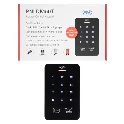 Tastatura control acces PNI DK150T cu Wi-Fi, deblocare cu PIN, card RFID si din aplicatia Tuya Smart, IP65, negru - Img 8